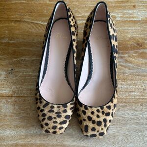 J. Crew Tan and Black Leopard Flats